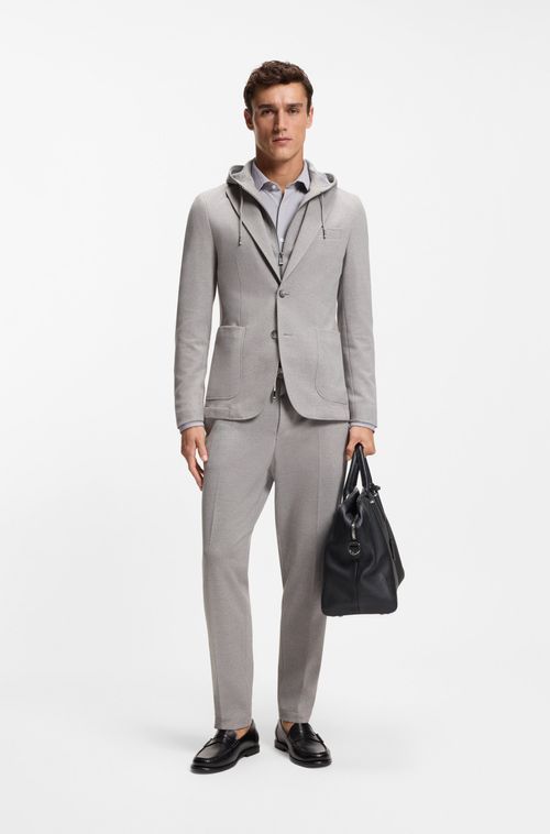 Camisa De Ajuste Slim Em Tecido Elástico Estruturado