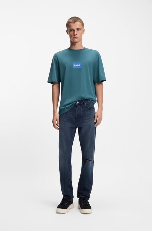 Camiseta De Jersey De Algodão Com Estampa De Logo