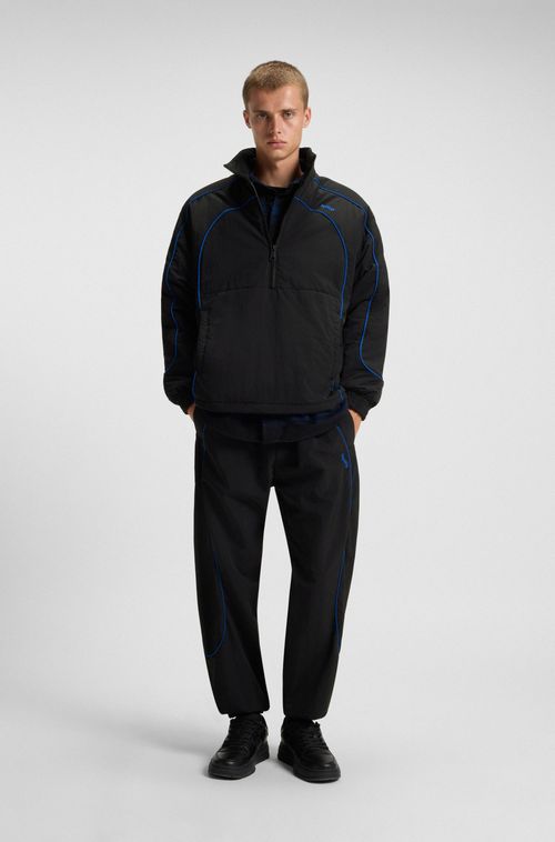 Jaqueta Com Meia-Zíper Com Detalhes Contrastantes