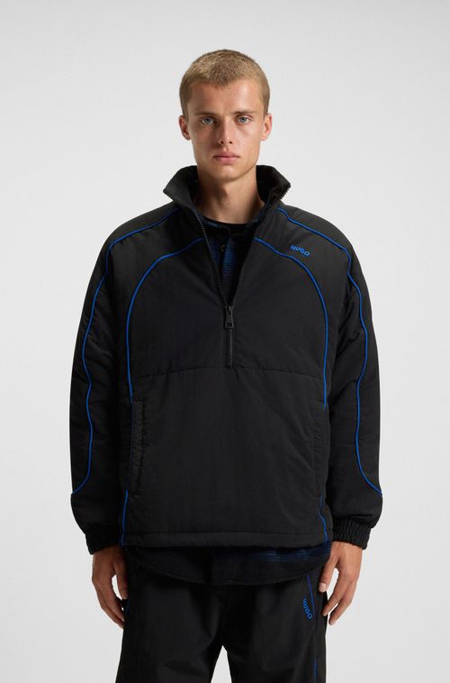 Jaqueta Com Meia-Zíper Com Detalhes Contrastantes