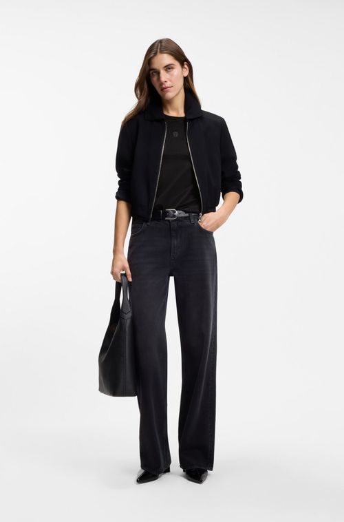 Camiseta De Ajuste Regular Em Algodão Mercerizado