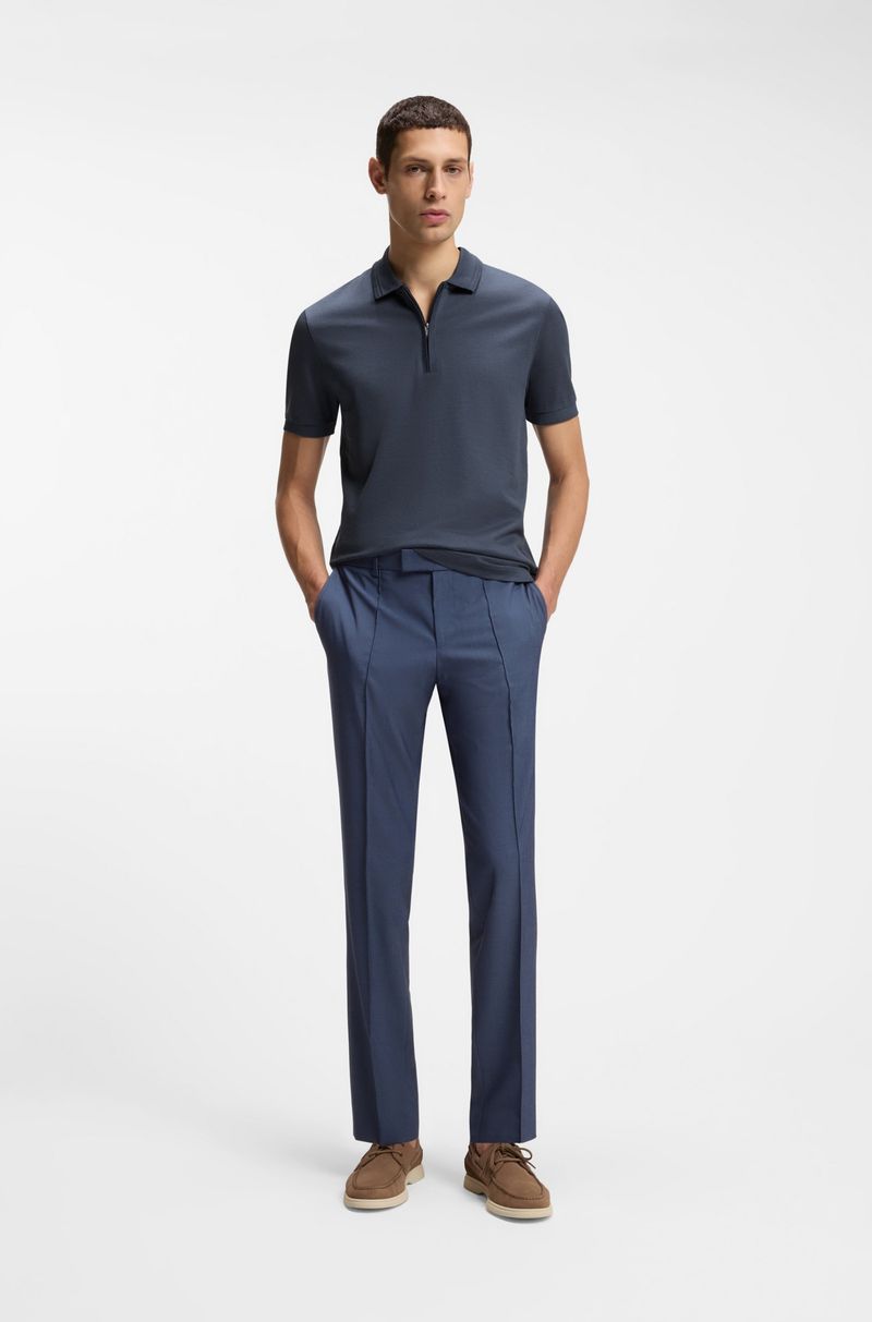 Polo Em Mistura De Algodão Com Carcela De Fecho