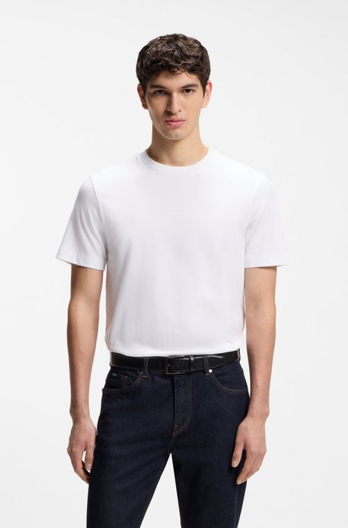 Camiseta De Algodão Com Estrutura Em Relevo