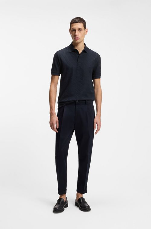 Polo De Algodão Com Jacquard De Monograma