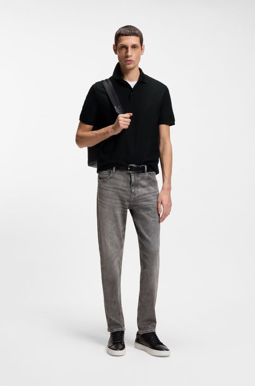 Polo De Algodão Com Jacquard De Monograma