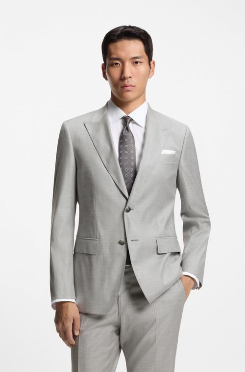 Terno De Duas Peças De Ajuste Slim Em Mistura De Lã