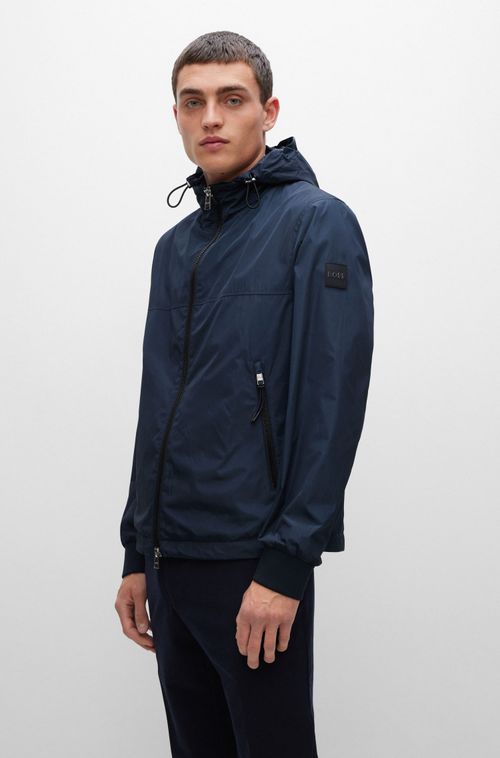 Jaqueta Regular Fit Repelente À Água Com Capuz Destacável