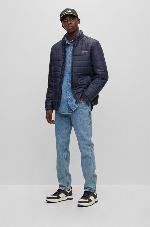 Jaqueta Acolchoada Impermeável Com Estampa De Logotipo