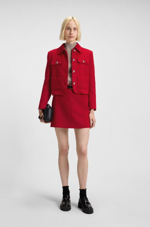 Casaco Curto De Ajuste Regular Com Botões Metálicos