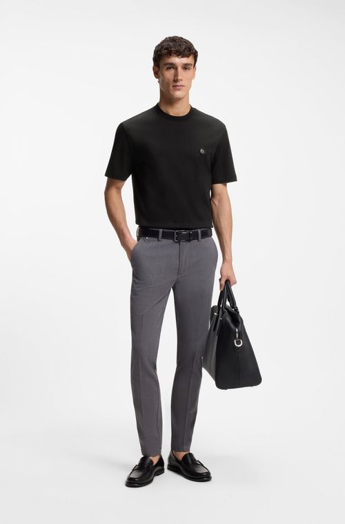 Camiseta De Algodão Mercerizado Com Monograma Double B