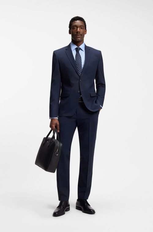 Camisa De Ajuste Slim Em Popelina De Algodão