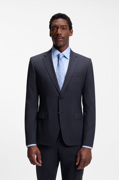 Blazer Slim Fit Em Lã Virgem Stretch