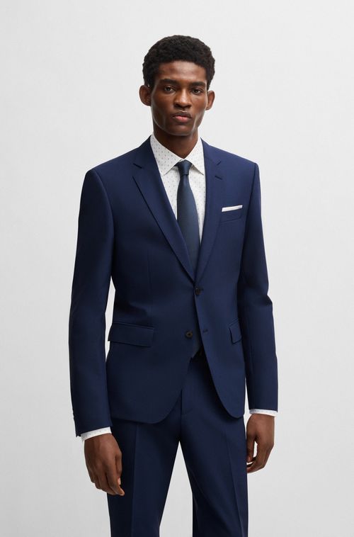 Blazer Slim Fit Em Lã Virgem Stretch