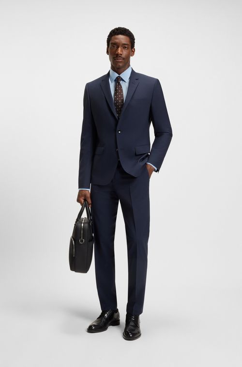 Camisa De Ajuste Slim Em Popelina De Algodão Elástico