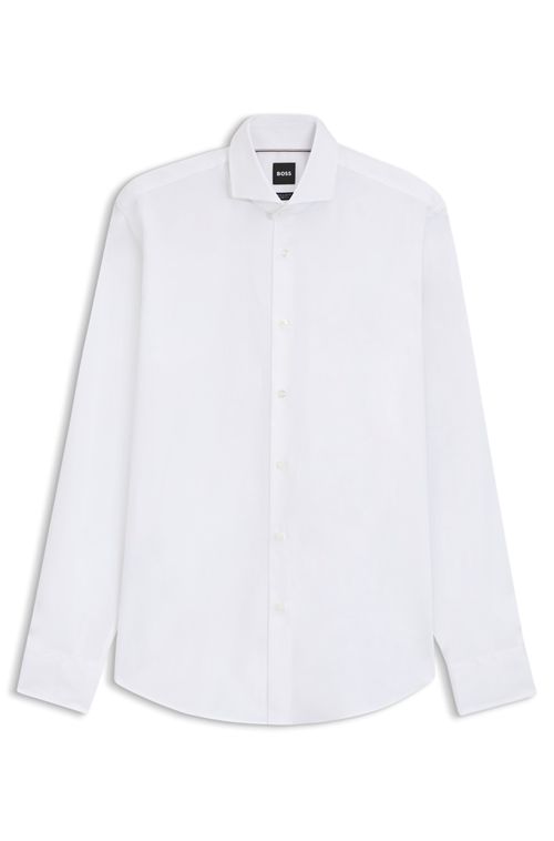 Camisa Regular Fit Em Sarja De Algodão Stretch