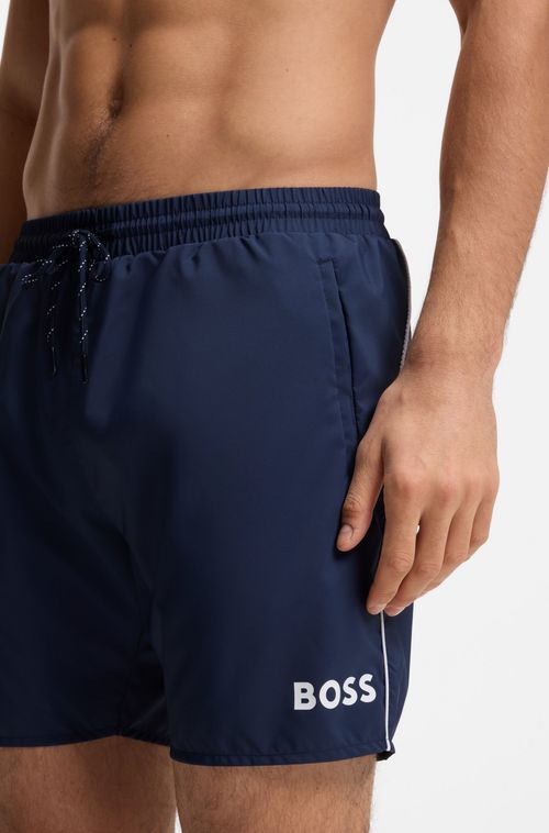 Shorts De Banho De Secagem Rápida Com Detalhes Contrastantes