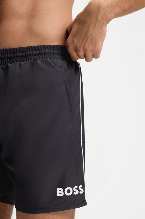 Shorts De Banho De Secagem Rápida Com Detalhes Contrastantes