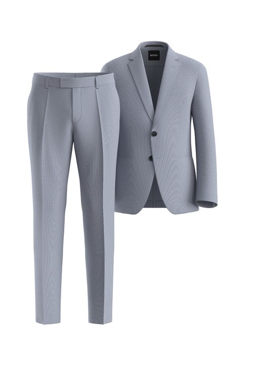 Terno De Ajuste Slim De Lã Virgem