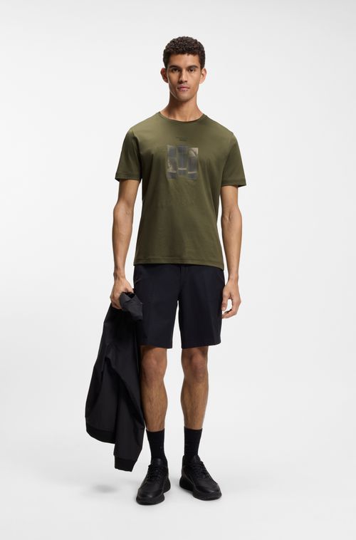 Camiseta Porsche X BOSS De Algodão Mercerizado Com Gráfico Refletor