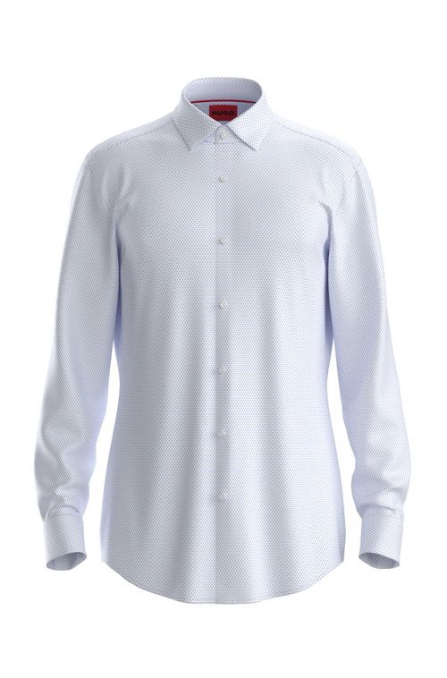 Camisa De Ajuste Slim Em Jersey Elástico Estampado