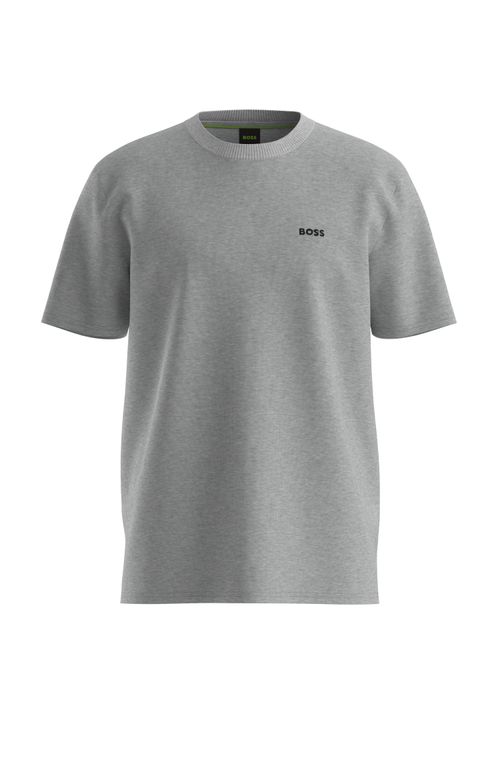 Camiseta Em Algodão Elástico Com Detalhe De Logo