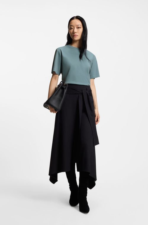 Camiseta De Algodão Mercerizado Com Monograma Double B