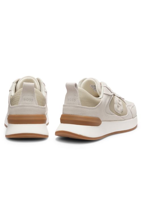 Tênis Em Camurça E Couro Sentético Com Estampado