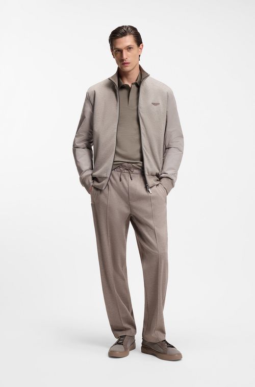 Polo BOSS x ASTON MARTIN Em Piquê De Lã e Algodão