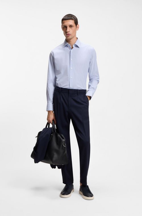 Camisa De Ajuste Regular Em Tecido Elástico De Alto Desempenho