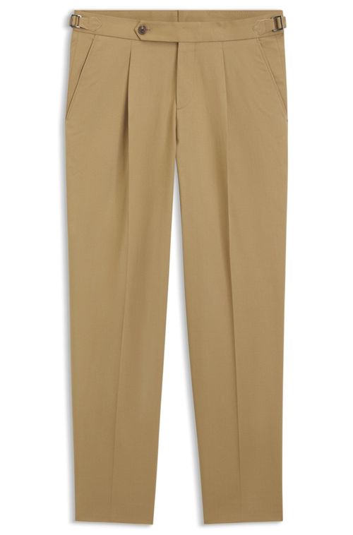 Calças De Ajuste Afunilado Em Algodão Elástico