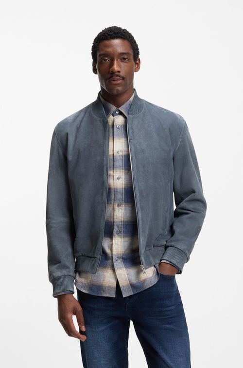 Casaco De Ajuste Regular Em Camurça