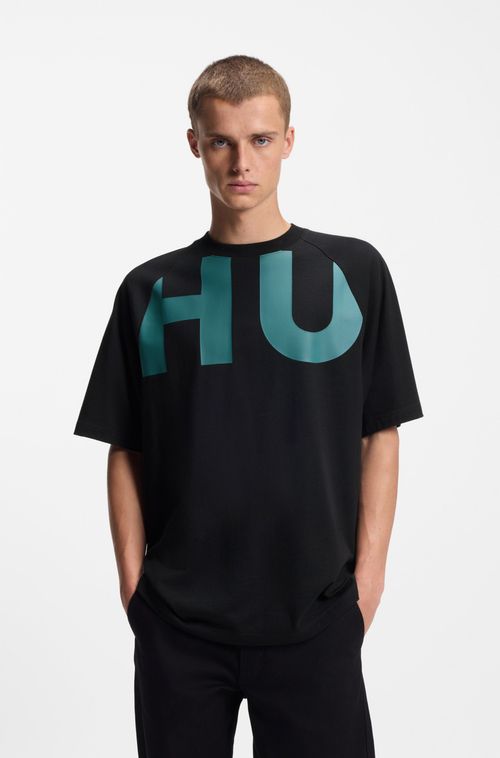 Camiseta De Ajuste Oversized De Algodão Com Logo