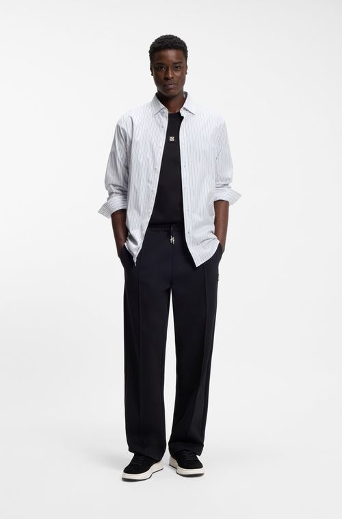 Camiseta Em Mistura De Algodão Com Logo Sobreposto