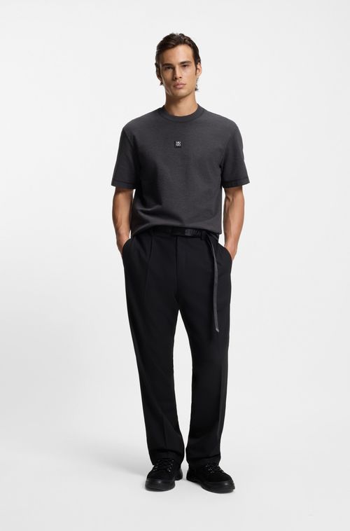 Camiseta Em Mistura De Algodão Com Logo Sobreposto