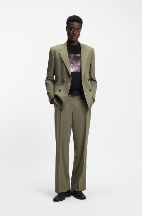 Camiseta Em Jersey De Algodão Com Estampa