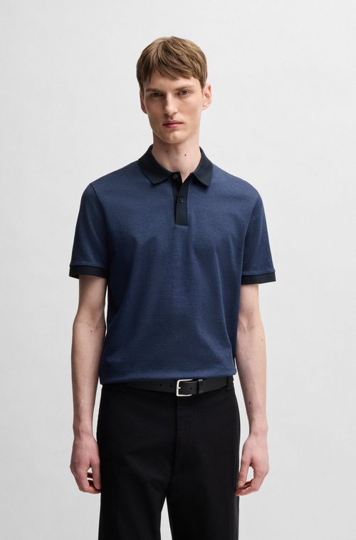 Polo Em Algodão Mercerizado Com Micropadrão