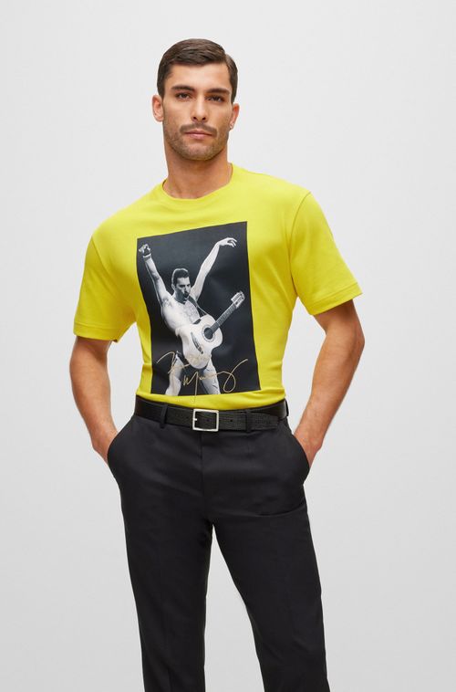 Camiseta Em Algodão Com Estrutura Interlock BOSS x Freddie Mercury