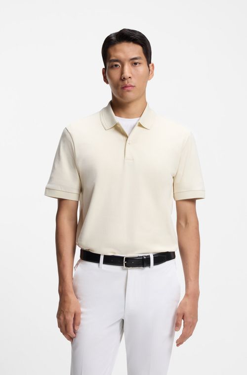 Polo De Mistura De Algodão E Carcela Com Monograma