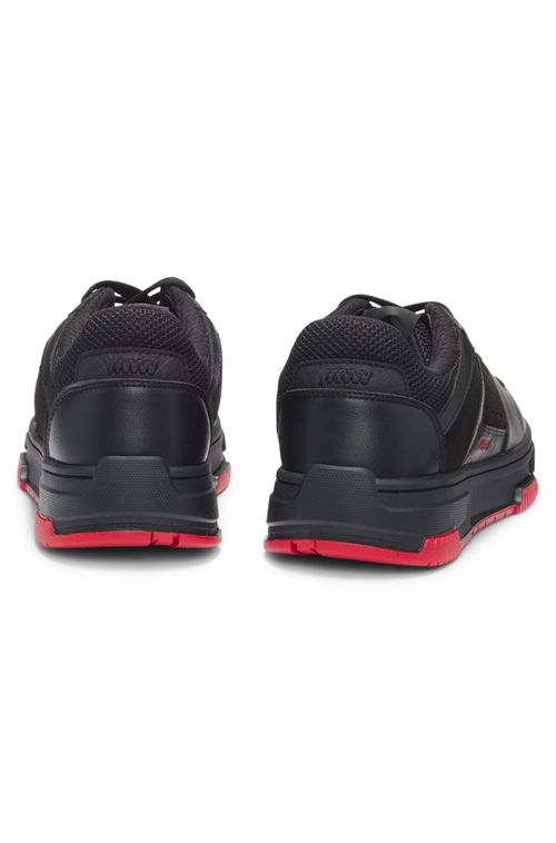 Tênis Com Couro Sentético E Malha