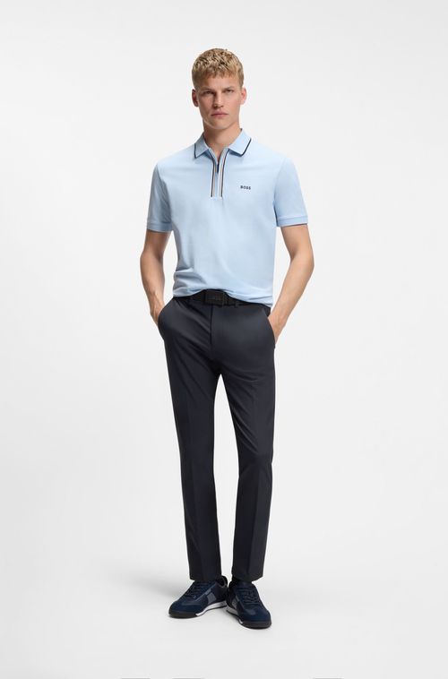 Calças De Ajuste Slim Em Tecido Elástico Repelente À Água