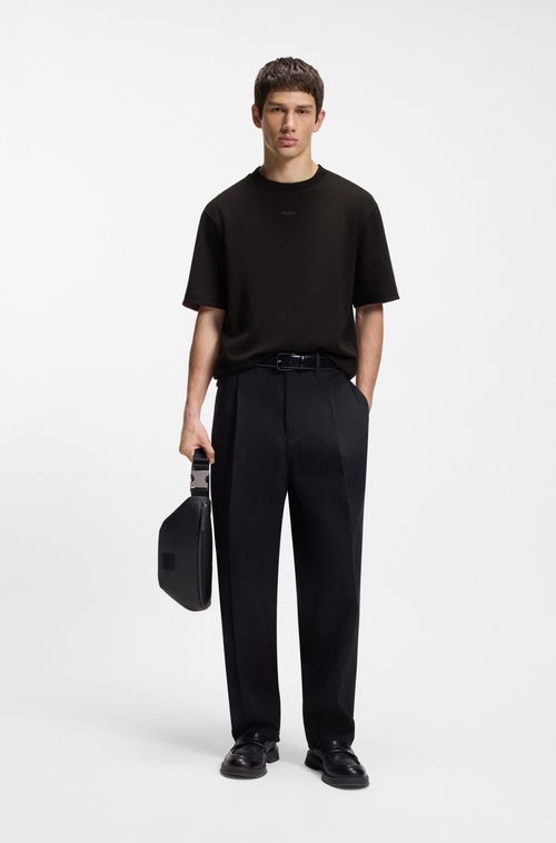 Camiseta Ajuste Descontraído Em Algodão Elástico