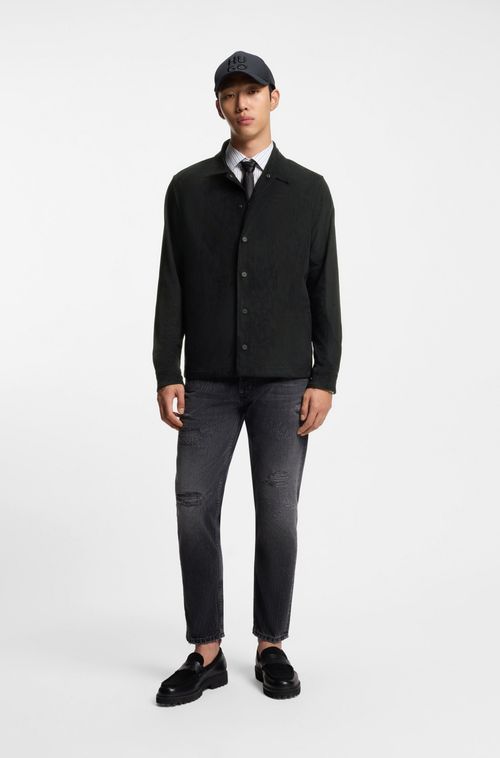 Camisa De Ajuste Oversized Em Couro Sintético