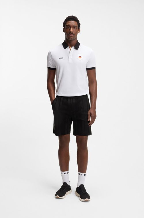 Shorts De Algodão Jersey Com Listras