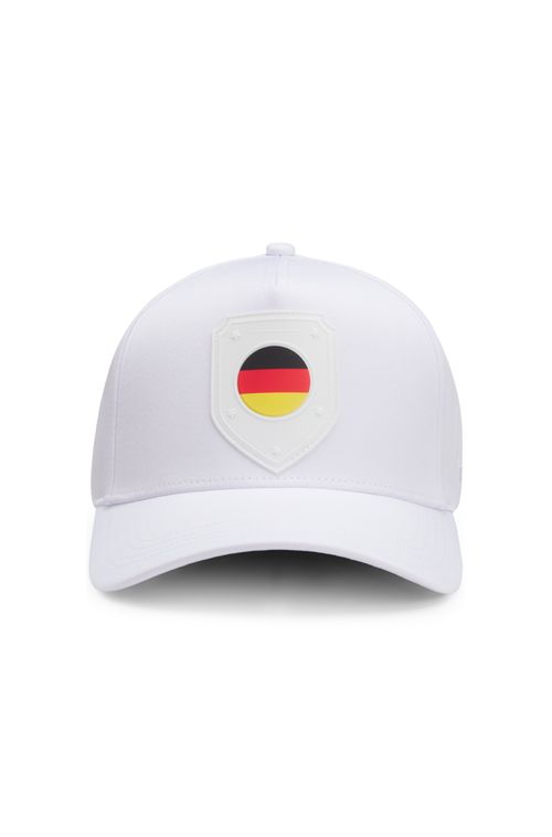 Boné Em Sarja Lustrosa Com Logo E Emblema De Bandeira Do País