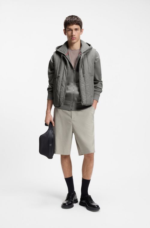 Moletom De Algodão Com Capuz E Fecho De Ajuste Descontraído