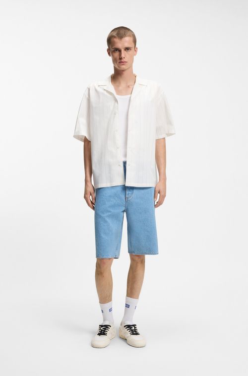 Camisa De Ajuste Descontraído De Algodão