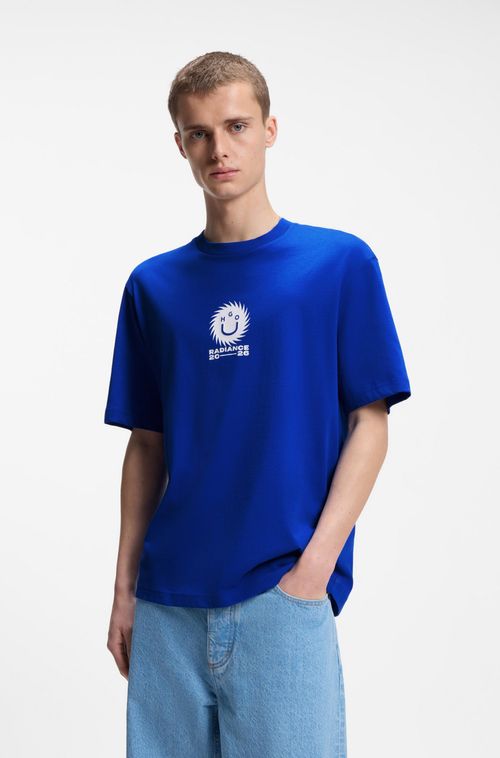 Camiseta Em Jersey De Algodão Com Logo Happy Hugo