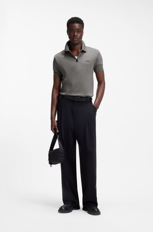 Polo Em Piqué De Algodão Com Logo Contrastante