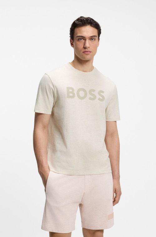 Camiseta Em Algodão Com Logo Em Tom Sobre Tom