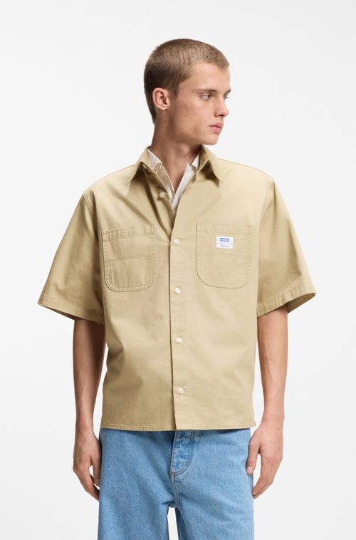 Camisa De Ajuste Oversized Em Algodão